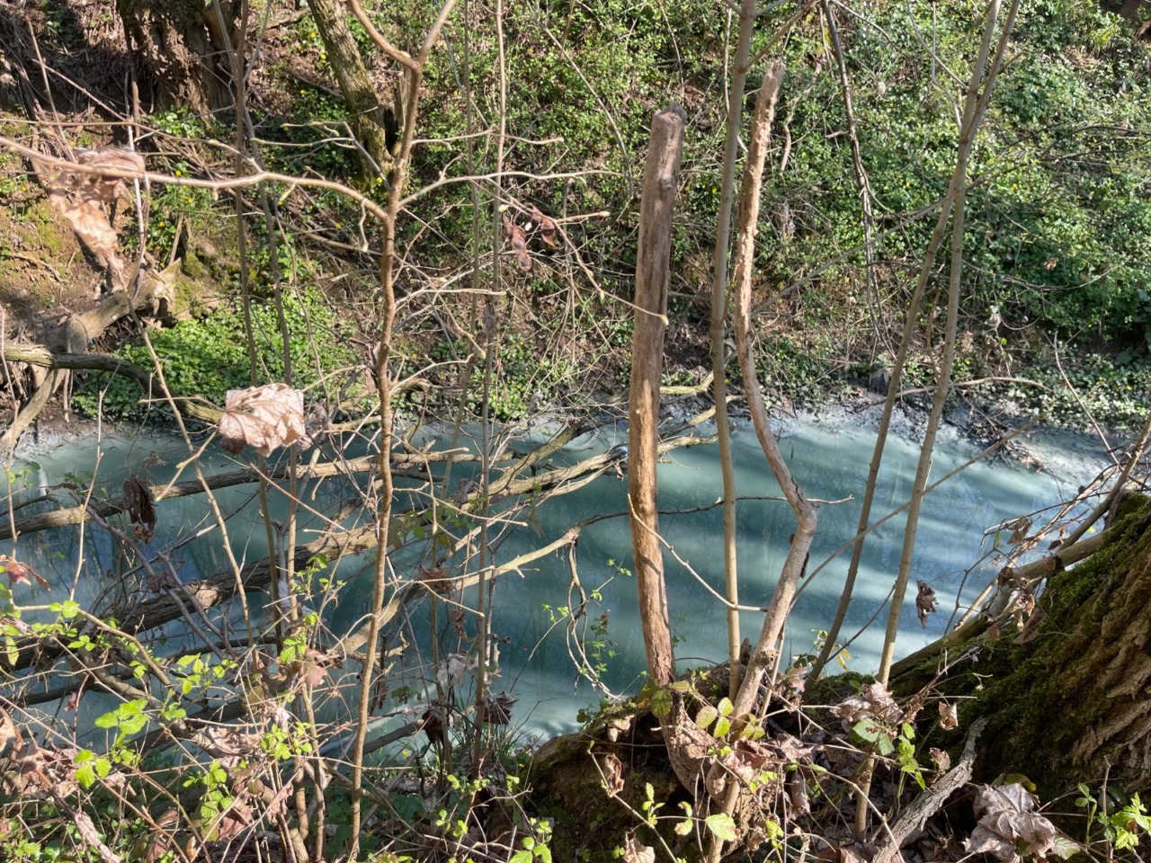 Acque color bluastro, allarme sversamenti nel torrente
