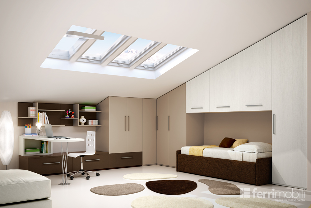 La cameretta in mansarda: con «Su misura, stesso prezzo» precisione al centimetro  senza supplementi (e con lo sconto)