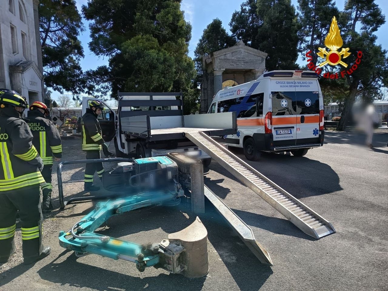 Infortunio sul lavoro in cimitero
