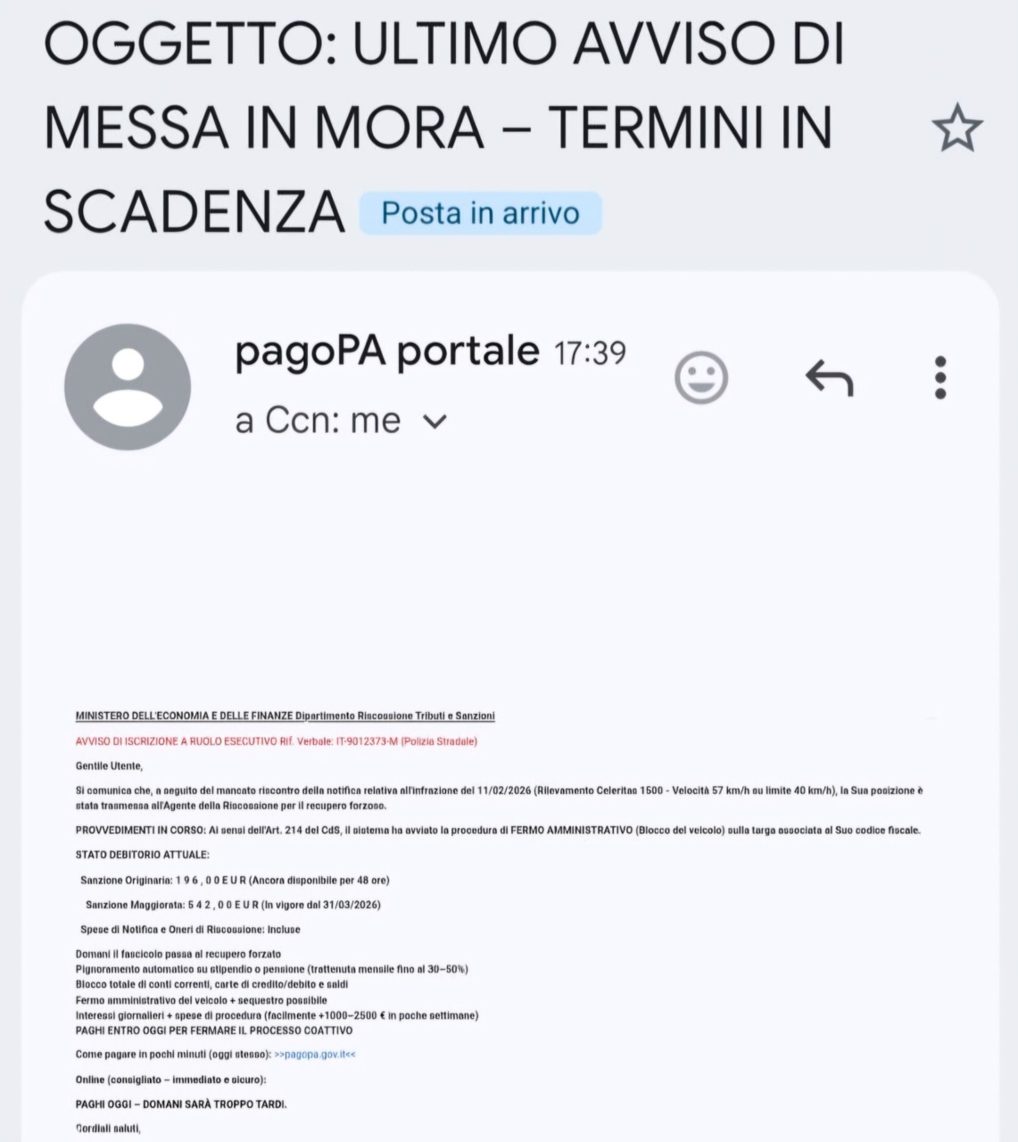 Occhio alla truffa on line  «pagoPA»