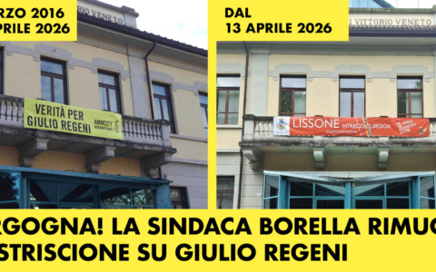 Rimosso lo striscione per Giulio Regeni. Tornerà? Dal centrodestra nessuna certezza