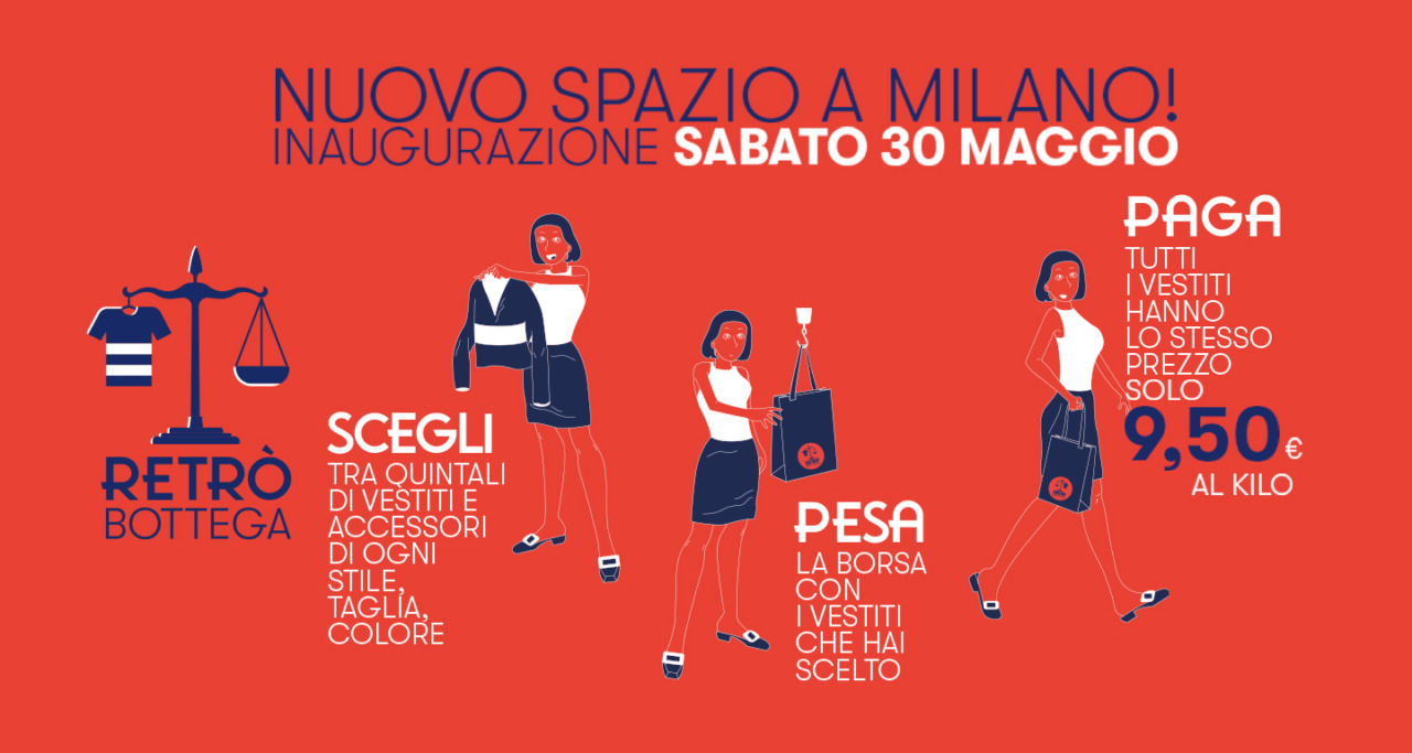 Retrò Bottega, il negozio di vestiti usati al chilo arriva a Milano: apertura in viale Espinasse