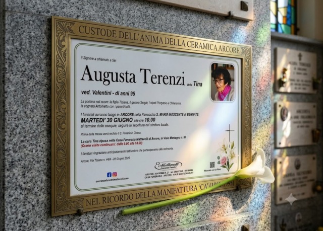 Addio a “Tina” Valentini: si è spenta la custode dell’arte e dell’anima della Ceramica Arcore