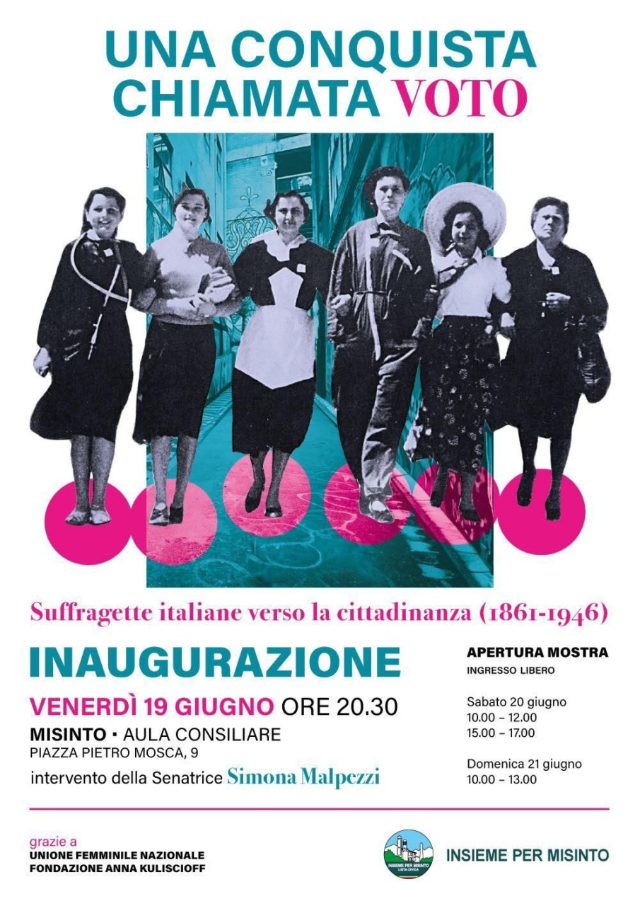 “Una conquista chiamata voto”: a Misinto la mostra sulle suffragette italiane