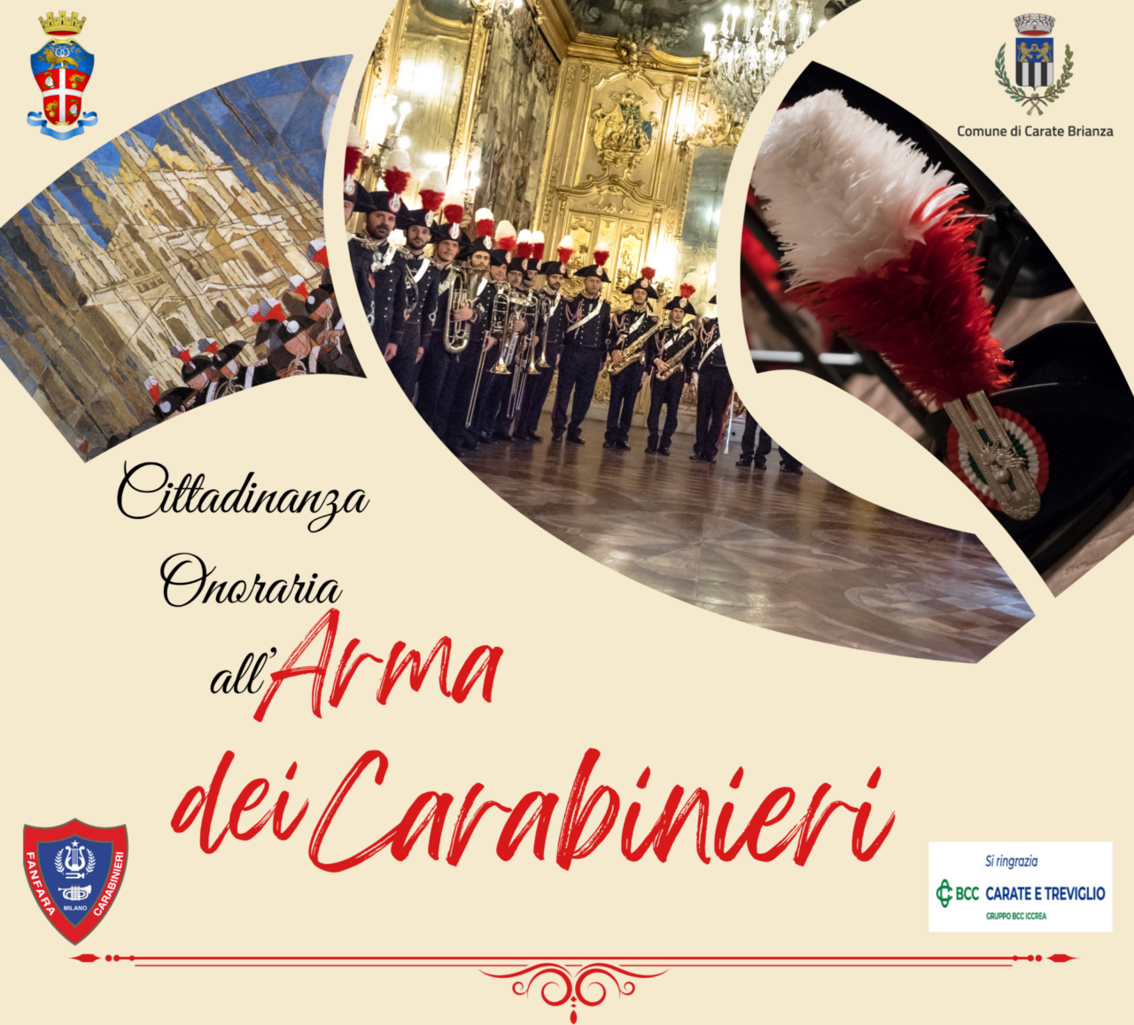 Carate Brianza conferisce la cittadinanza onoraria all’Arma dei Carabinieri