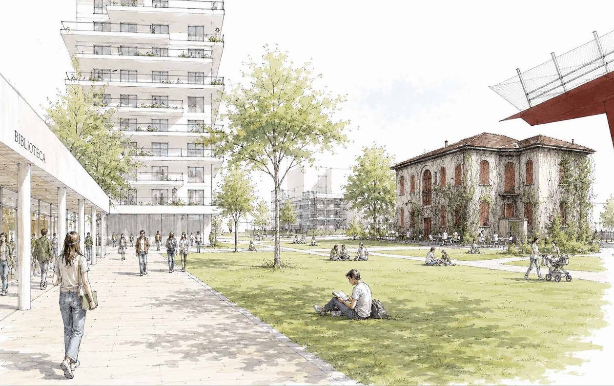 Una piazza e un parcheggio di tre piani nell’area ex Talamoni