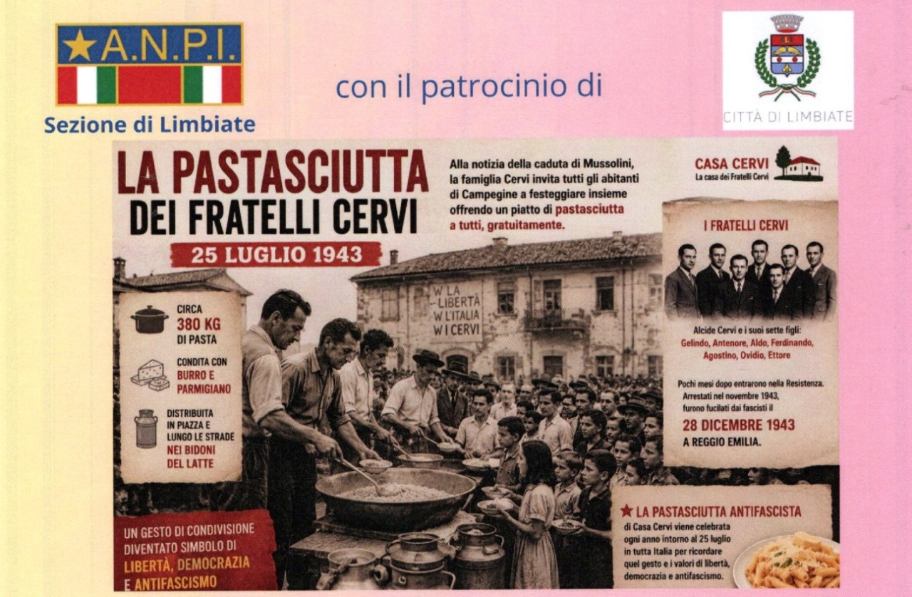 Il 25 luglio torna la Pastasciutta Antifascista a Limbiate