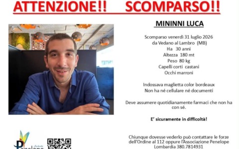 Non si hanno più notizie di Luca: ore di apprensione a Vedano al Lambro