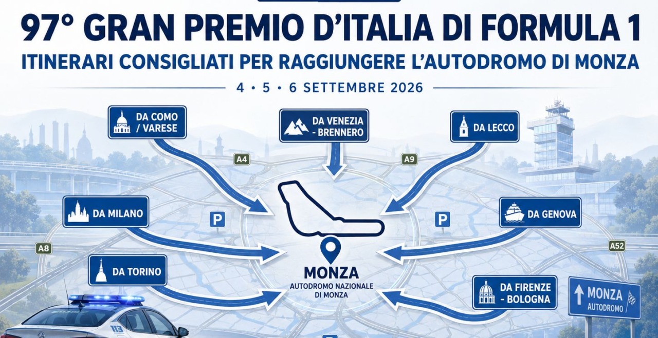 GP di Monza: i cambi di viabilità e i consigli per raggiungere l’autodromo della Polizia di Stato